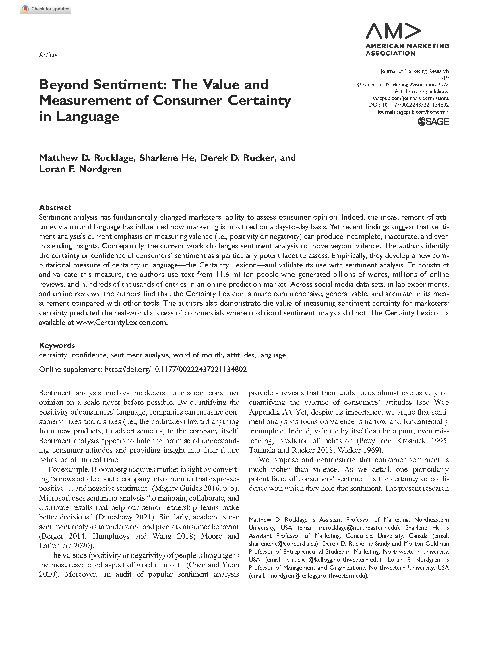 Certainty Lexicon